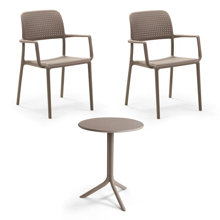 Nardi - Bora Armlehnstuhl (2x) + Step Tisch, tortora