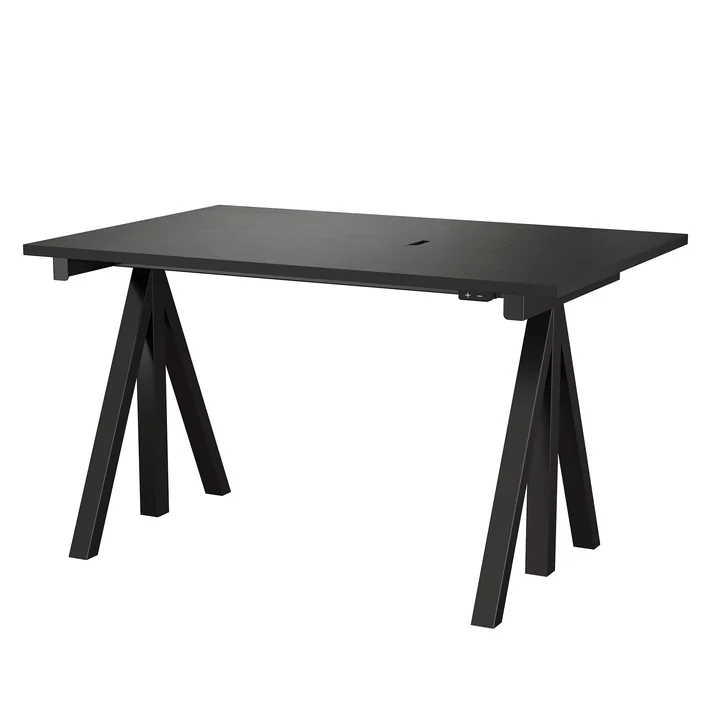 String - Works Schreibtisch, schwarz, Tischplatte 120 x 78 cm
