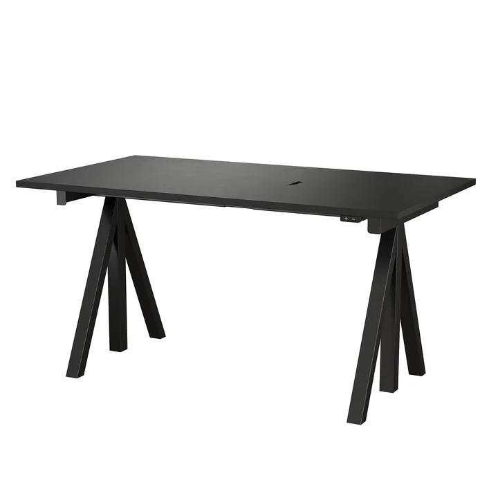 String - Works Schreibtisch, schwarz, Tischplatte 140 x 78 cm