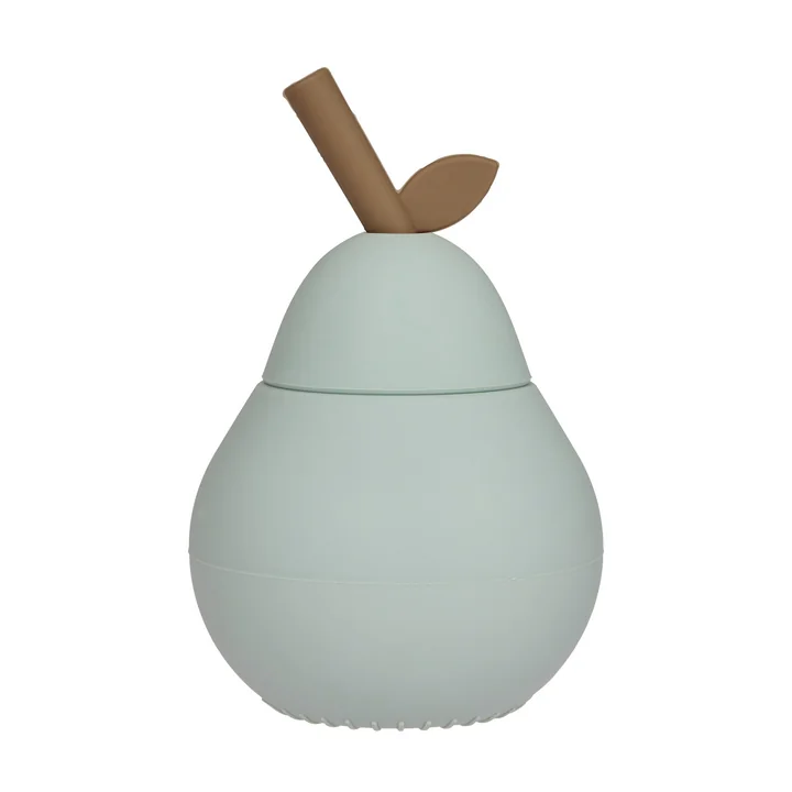 Birnen Becher mit Strohhalm, pale mint von OYOY