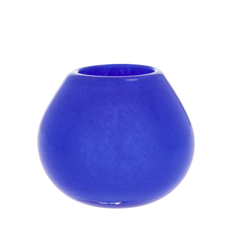 Kojo Hurricane Vase, Ø 11 x 9 cm, optic blue von OYOY