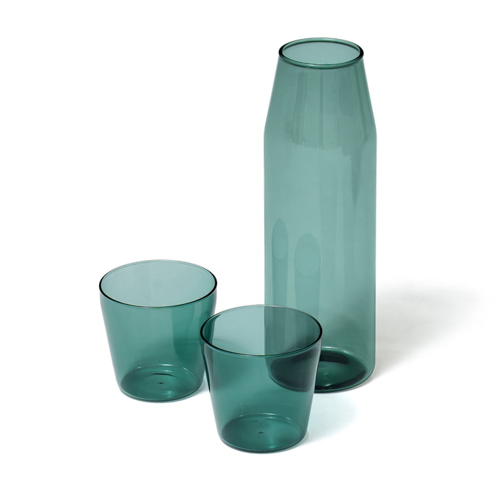 Milk Set Karaffe + Trinkglas (2er-Set), aqua von NINE