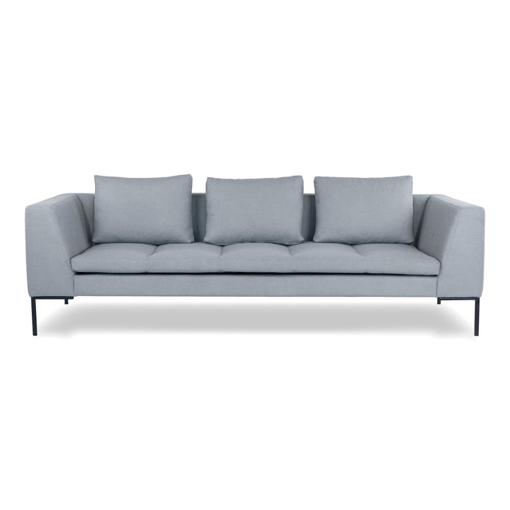 Rikke 3-Sitzer Sofa, 244 x 106 cm, hellgrau (Enna Soft Grey 1062) von Nuuck