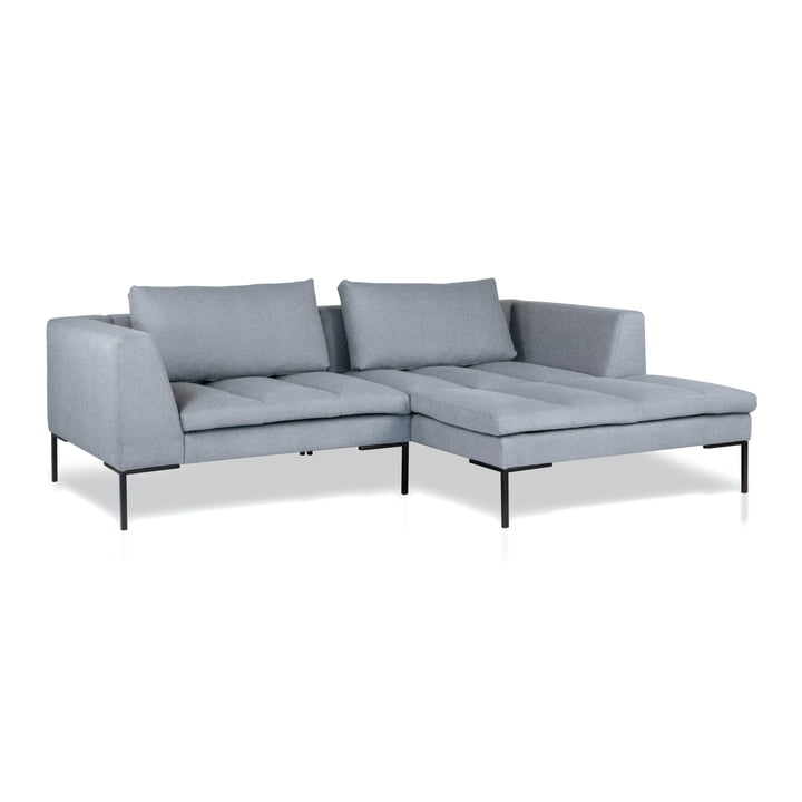 Rikke Sofa, Chaise R, 246 x 170 cm, hellgrau (Enna Soft Grey 1062) von Nuuck