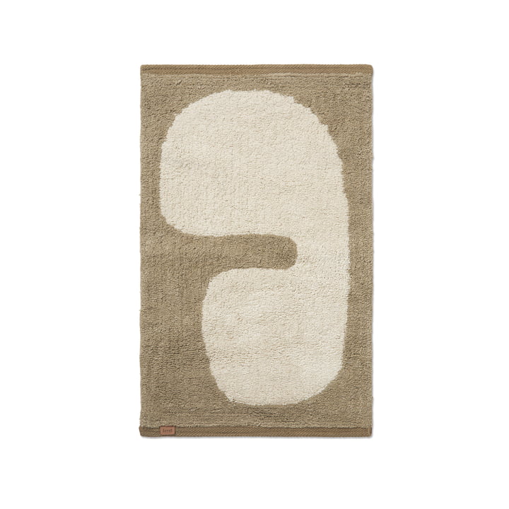 Lay Washable Fußmatte von ferm Living in der Ausführung dark taupe / off-white