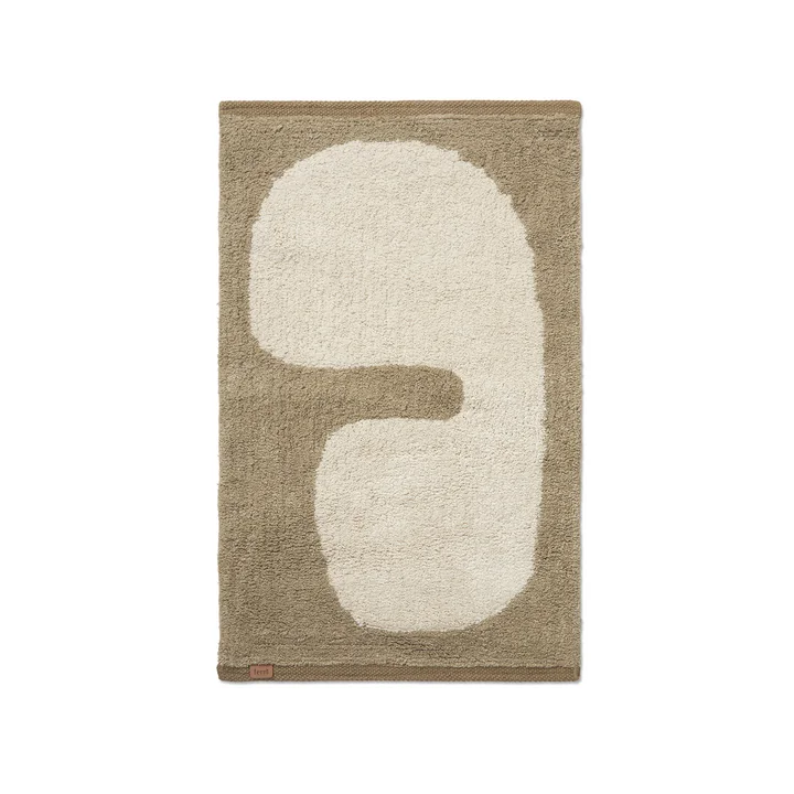 Lay Washable Fußmatte von Ferm Living in der Ausführung dark taupe / off-white