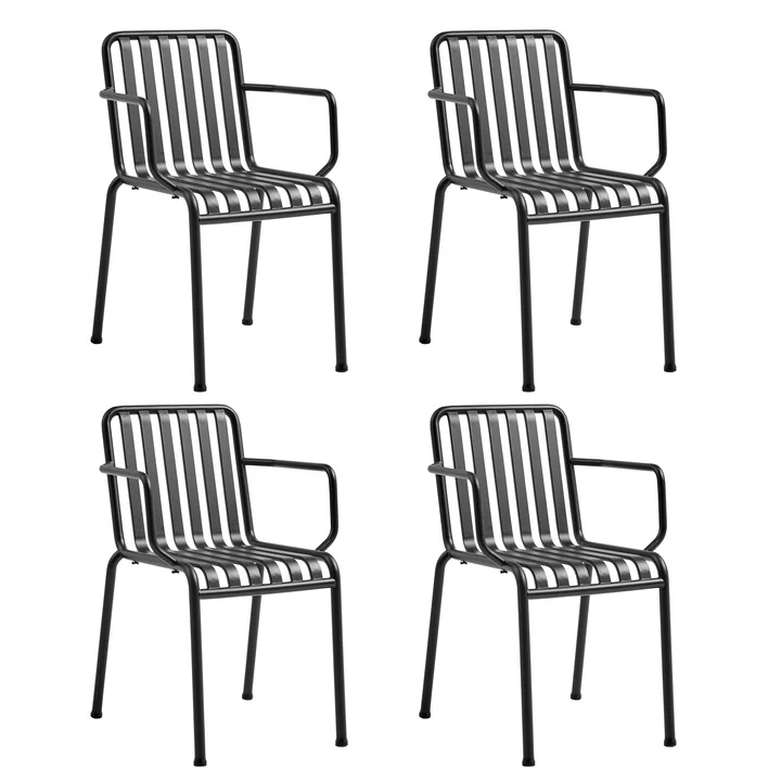 HAY - Palissade Armlehnenstuhl, anthrazit (4er Set)