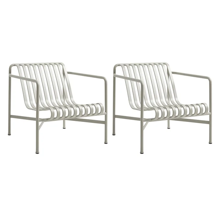 HAY - Palissade Lounge Chair Low, hellgrau (2er Set)