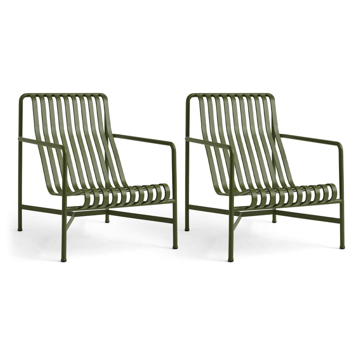 Hay - Palissade Lounge Chair High, olive (2er Set)