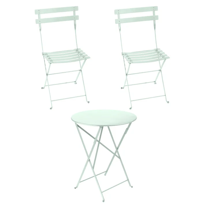 Fermob - Bistro Klapptisch + 2 Klappstühle, gletscherminze