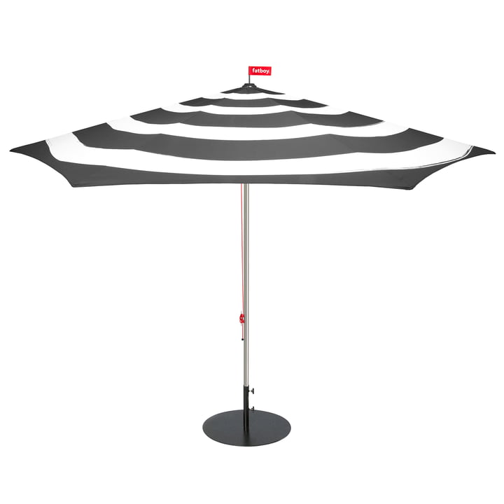 Stripesol Set Sonnenschirm Ø 350 cm anthrazit + Ständer schwarz von Fatboy