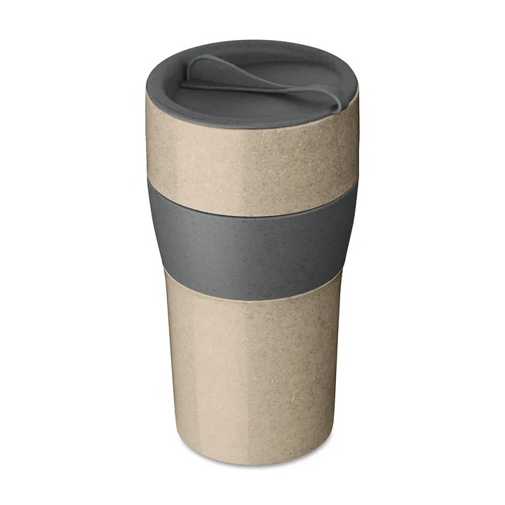 Koziol - AROMA TO GO XL Thermobecher, mit Deckel, 700ml, nature desert sand / nature ash grey