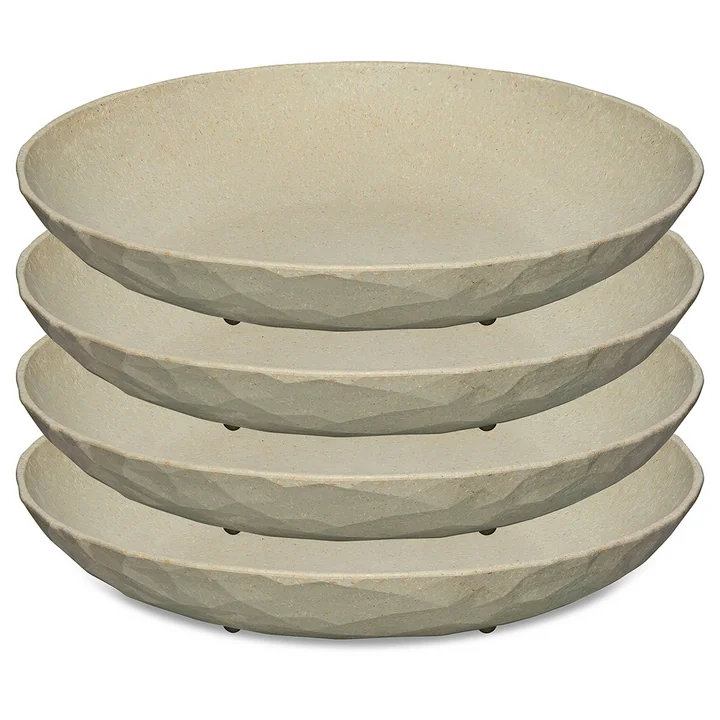 Koziol - CLUB PLATE Tiefer Teller, 22 cm, nature desert sand (4er-Set)