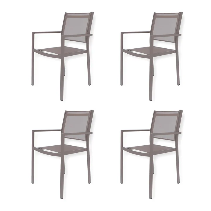 Fiam - Aria Stapelsessel, taupe (4er-Set)