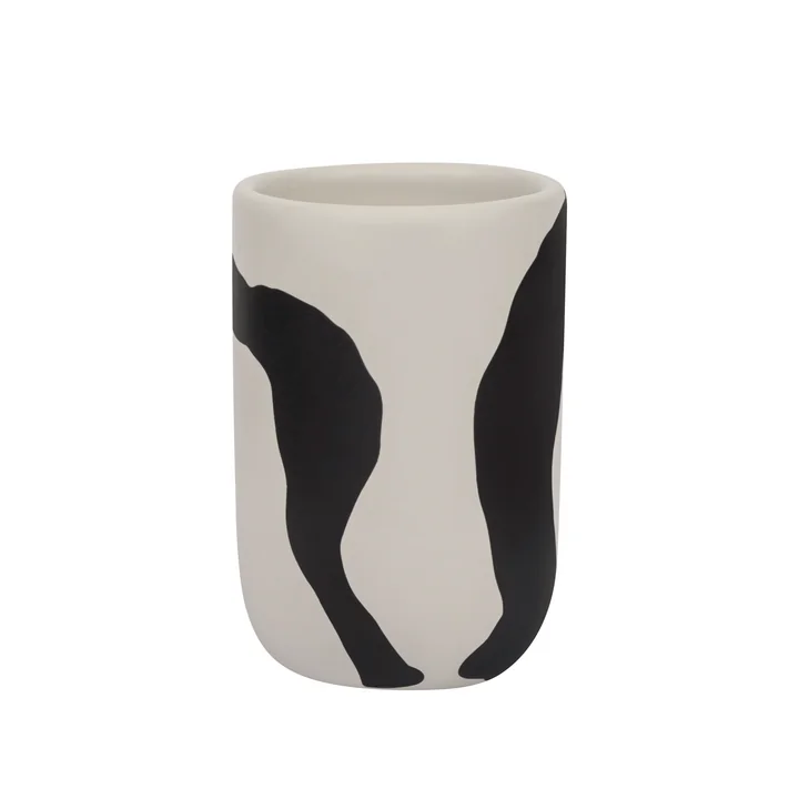 Icon Zahnputzbecher von Mette Ditmer in der Ausführung off-white / schwarz