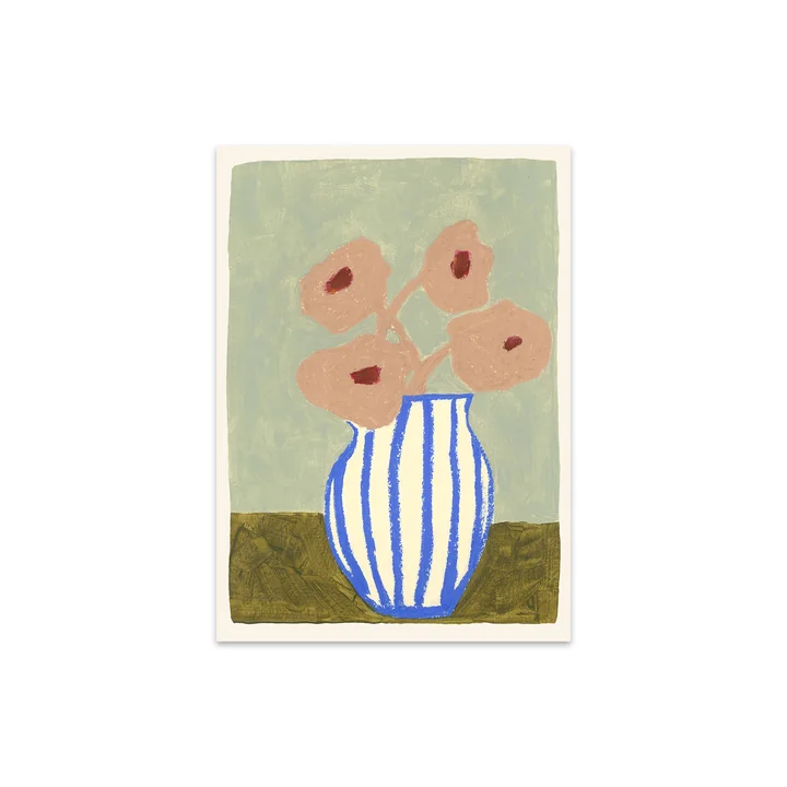 Pink Flowers von Carla Llanos, 30 x 40 cm von The Poster Club