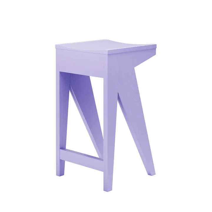 OUT Objekte unserer Tage - Schulz Barhocker 65 cm, Esche, flieder