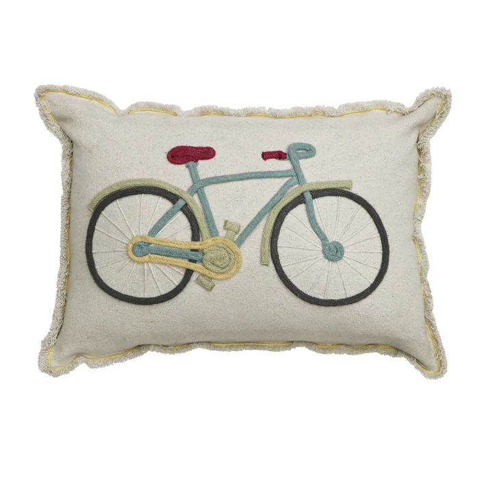 Bike Bodenkissen, 35 x 55 cm, natur / blau von Lorena Canals