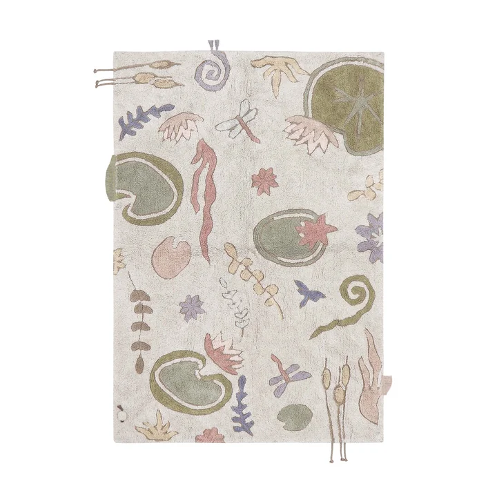 Botanic Fantasy Teppich, 140 x 200 cm, grün / rose / natur von Lorena Canals