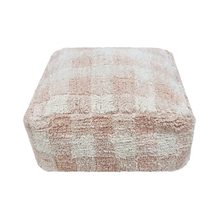 Vichy Pouf, 40 x 40 cm, rose von Lorena Canals