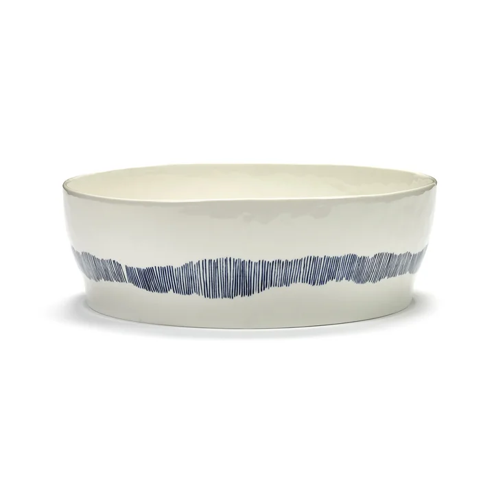 Feast Schüsseln von Serax in der Farbe weiß / blau gestreift