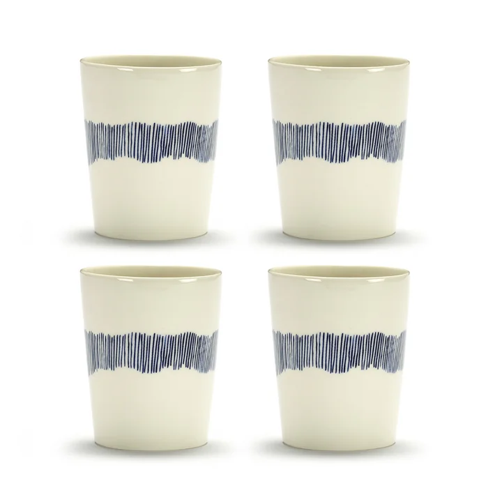 Feast Tasse von Serax in der Farbe weiß / blau gestreift
