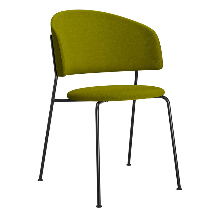 OUT Objekte unserer Tage - Wagner Dining Chair, Stoff olivgrün, Gestell schwarz