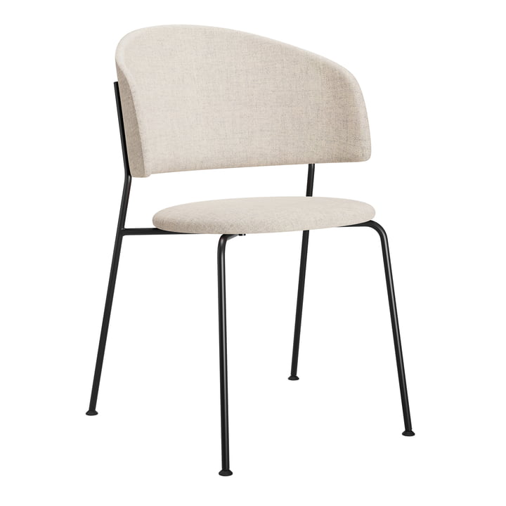 OUT Objekte unserer Tage - Wagner Dining Chair, Stoff Beige, Gestell schwarz