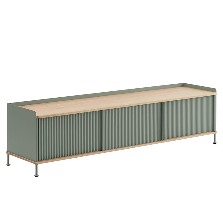 Muuto - Enfold Sideboard, 186 x 45 cm, eiche / dusty green