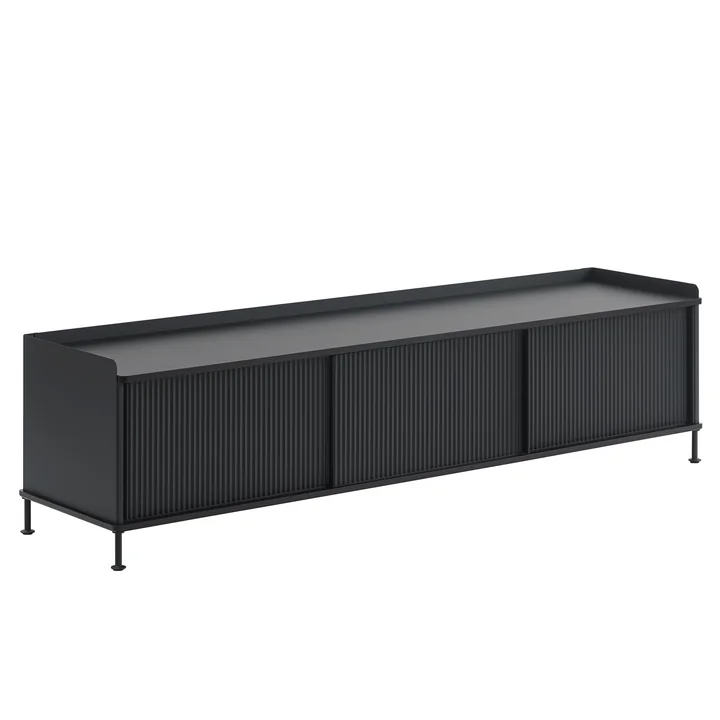 Muuto - Enfold Sideboard, 186 x 45 cm, schwarz / anthrazit