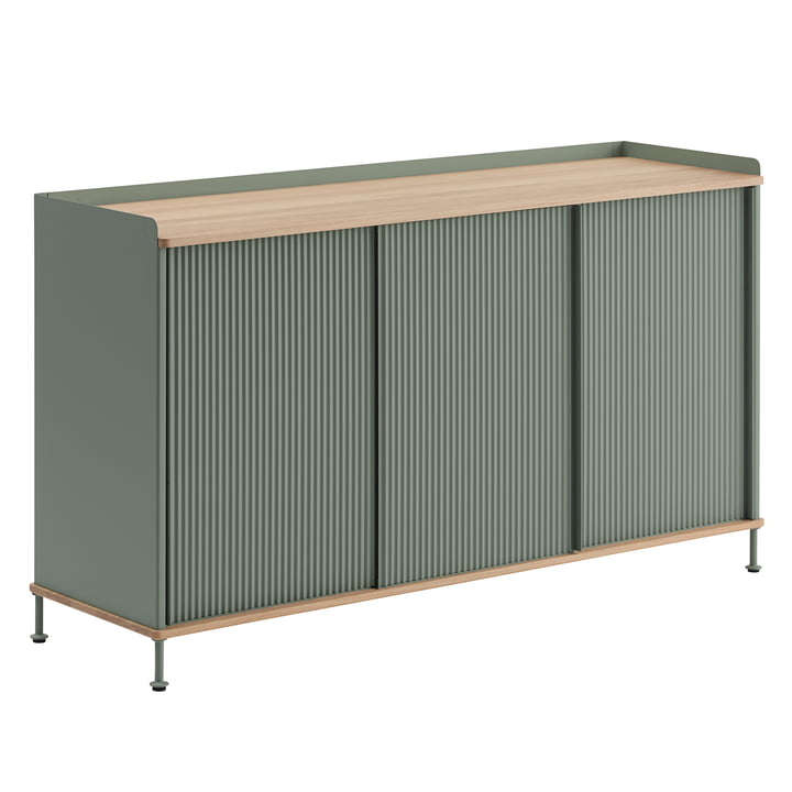 Muuto - Enfold Sideboard, 148 x 45 cm, eiche / dusty green