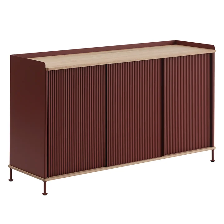Muuto - Enfold Sideboard, 148 x 45 cm, eiche / deep red