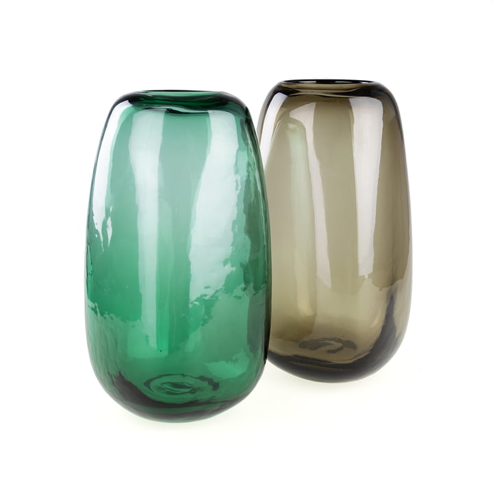 Studio Zondag - Glas Vase Ø 13 x H 22 cm, grün und braun