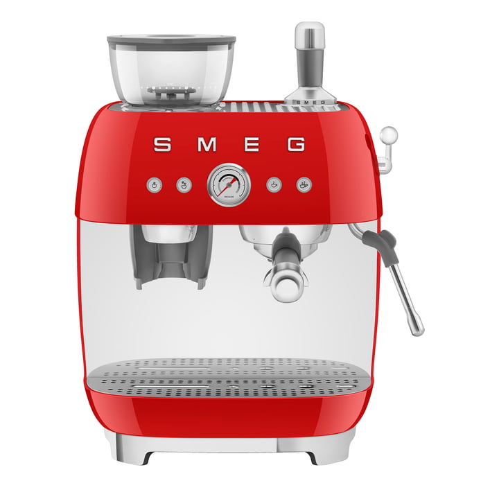 Espressomaschine mit Siebträger EGF03, rot von Smeg