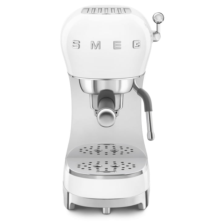 Espresso Kaffeemaschine mit Siebträger ECF02, weiß, Tritan™ Renew von Smeg