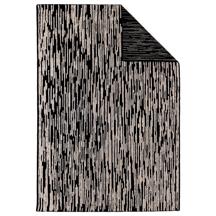 Doblecara 2 Wollteppich, wendbar, 200 x 300 cm, beige / schwarz von Nanimarquina