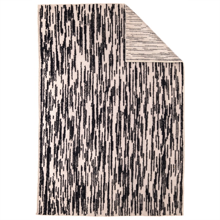 Doblecara 1 Wollteppich, wendbar, 200 x 300 cm, schwarz / weiß von Nanimarquina