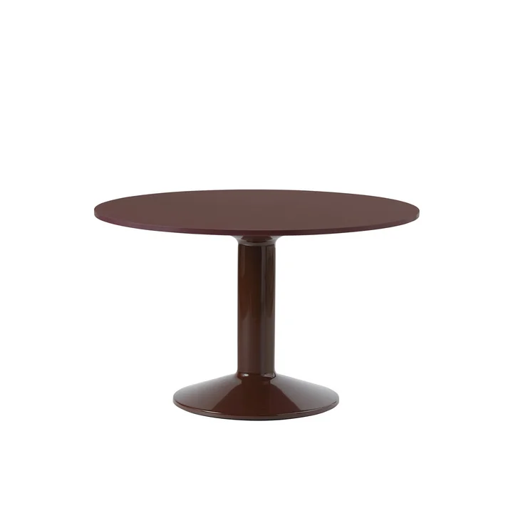 Muuto - Midst Esstisch, Ø 120 cm, Linoleum dunkelrot / rot