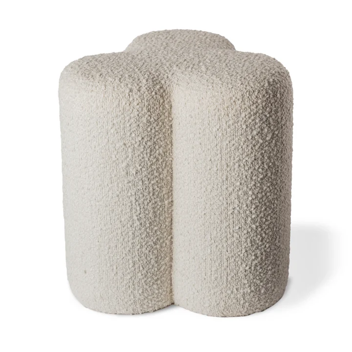 POLSPOTTEN - Clover Hocker, Ø 45 x H 37 cm, Boucle / ecru