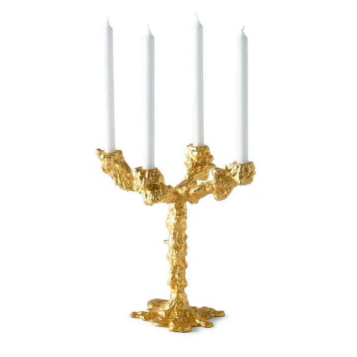 POLSPOTTEN - Drip Kerzenständer, 4-armig, gold