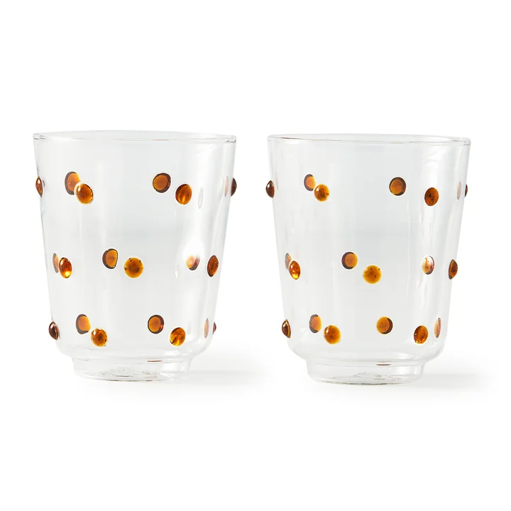 Nob Trinkglas, H 10 cm, gelb (2er-Set) von POLSPOTTEN