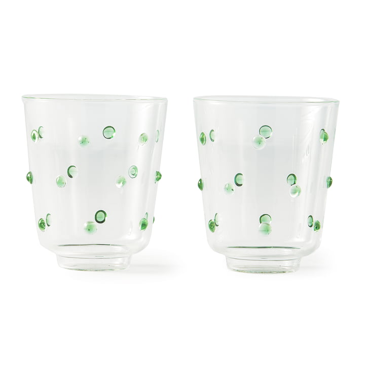 Nob Trinkglas, H 10 cm, olivgrün (2er-Set) von Pols Potten