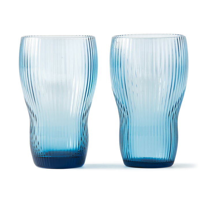 Pum Longdrink Glas, H 12 cm, hellblau (2er-Set) von Pols Potten