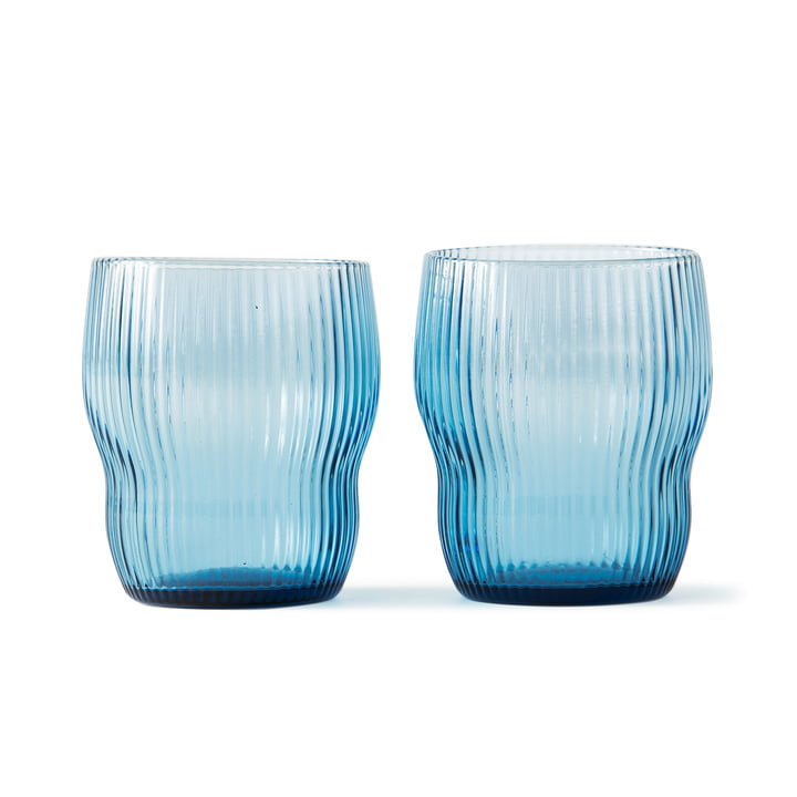 Pum Longdrink Glas, H 9 cm, hellblau (2er-Set) von Pols Potten