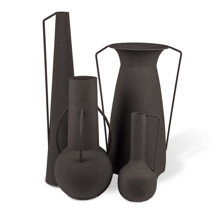 Roman Vase, mattschwarz (4er-Set) von Pols Potten