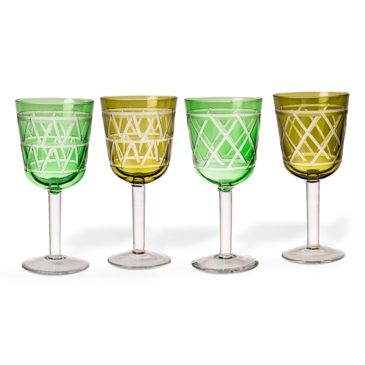 Tie Weinglas, mehrfarbig (4er-Set) von Pols Potten