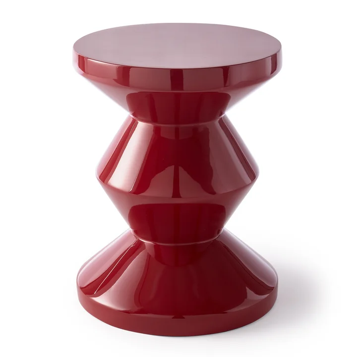 Zig Zag Hocker, rubinrot von POLSPOTTEN