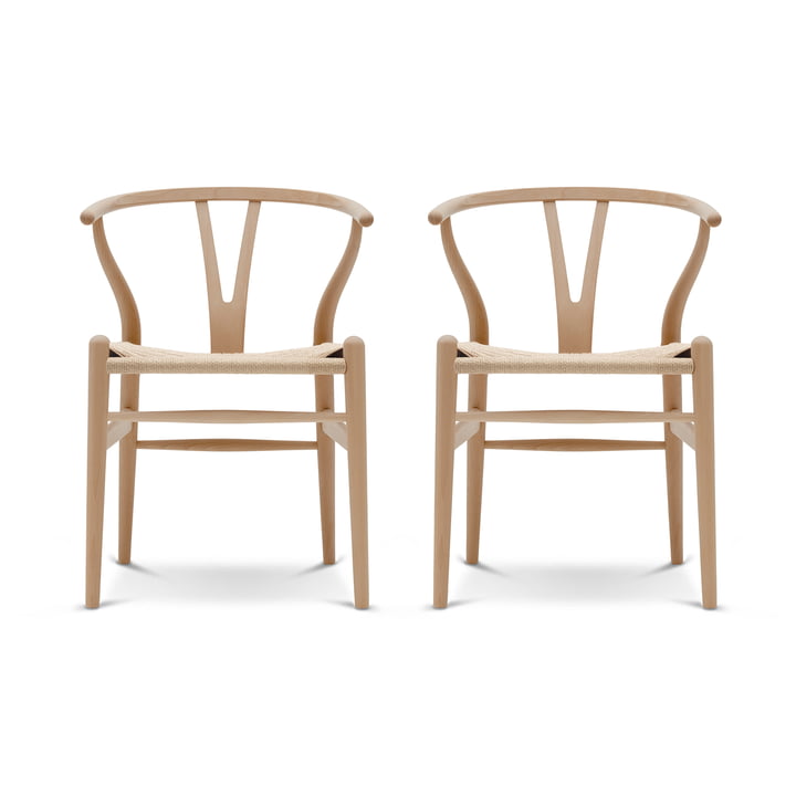 Carl Hansen - CH24 Wishbone Chair, Buche geölt / Naturgeflecht (2er Set)