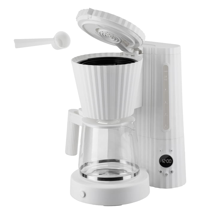 Plissé Filterkaffeemaschine von Alessi in der Farbe weiß