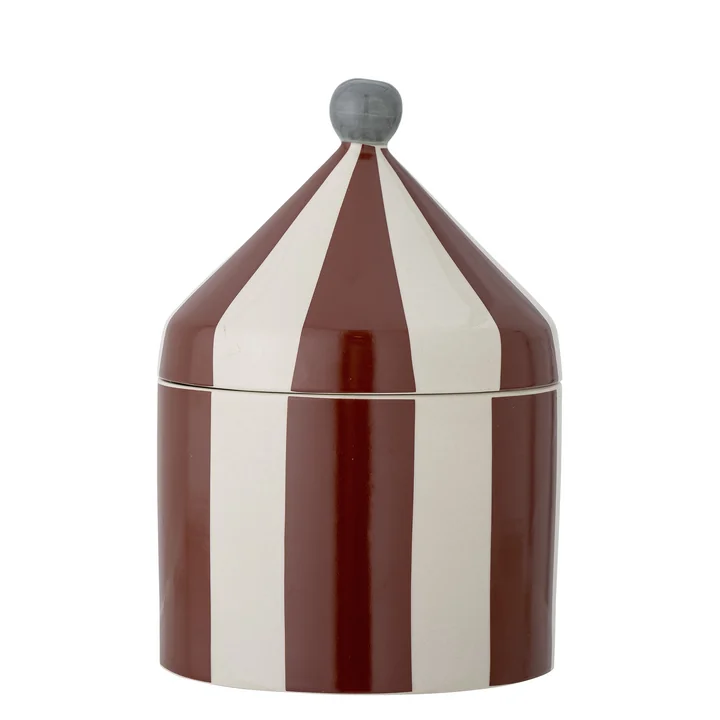 Bloomingville - Mini Cimmi Aufbewahrungsbox mit Deckel, D15,5 cm, Rot / weiß